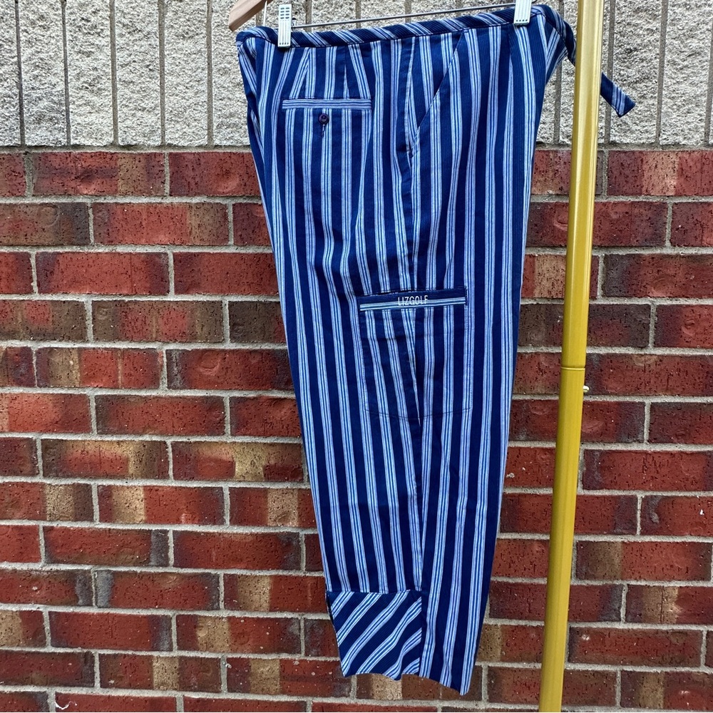 Liz Golf Michaela Capris Liz Claiborne Pinstripe Stretchy Preppy Golf Sailing